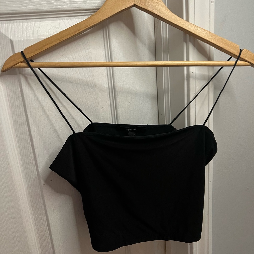 95% polyester spandex straps crop tank top